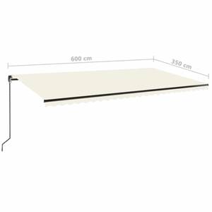 Auvent rétractable 3007205-2 Blanc crème - 600 x 350 x 1 cm