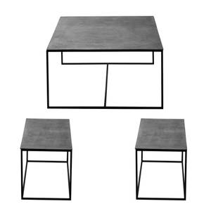 Set de 3 tables gigognes      et 75 39 4 Argenté - Métal - 81 x 45 x 81 cm