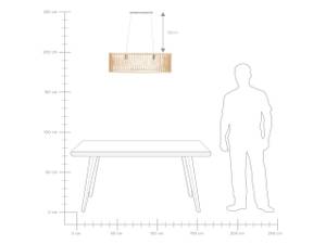 Lampe suspension CHARI Marron - Argenté - Bois manufacturé - 80 x 124 x 80 cm