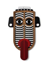 Masque decoratif mural Chili Mask #3 Rouge - Bois manufacturé - Matière plastique - 31 x 56 x 1 cm
