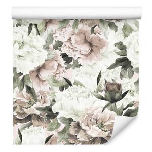 Papier Peint fleurs feuilles plantes Beige - Marron - Gris - Vert - Blanc - Papier - 53 x 1000 x 1000 cm