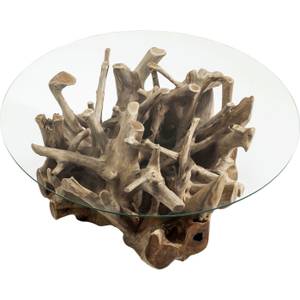 Couchtisch Roots Braun - Massivholz - 100 x 33 x 100 cm