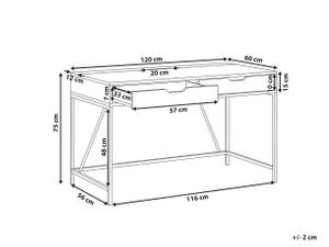 Schreibtisch JENA Schwarz - Braun - Holzwerkstoff - 120 x 75 x 60 cm