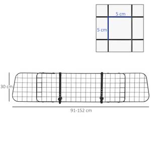 Auto Hundeschutzgitter D00-096V01 Braun - Metall - 1 x 30 x 152 cm