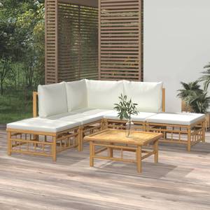 Salon de jardin 3028492-10 (lot de 6) Blanc - Bambou - 69 x 65 x 69 cm