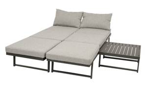 Funktions Lounge Set BOGOTA, Aluminium Grau - Metall - Textil - 70 x 33 x 70 cm