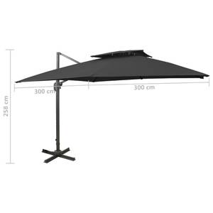 Parasol en porte-à-faux 3007472 Noir