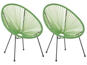 Fauteuil coin lecture ACAPULCO II Noir - Vert - Lot de 2