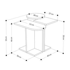 Table d'appoint Mund Beige - Marron - Blanc - Bois manufacturé - 50 x 46 x 27 cm