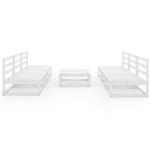 Garten-Lounge-Set (7-teilig) 3009878-1 Weiß - Massivholz - Holzart/Dekor - 70 x 30 x 70 cm