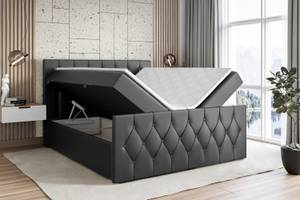 Boxspringbett VELANTO Hochglanz Schwarz - Breite: 160 cm - H3