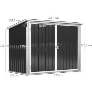 Mülltonnenbox 845-436CG Braun - Metall - 105 x 129 x 179 cm