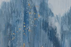Tableau peint Under Cover of Night Bleu - Bois massif - Textile - 60 x 60 x 4 cm