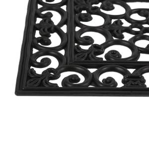 Gummi Fußmatte mit Ornamenten Schwarz - Kunststoff - 75 x 1 x 45 cm