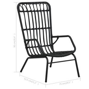 Chaise de jardin 3000785 Noir - Métal - Polyrotin - 54 x 90 x 75 cm