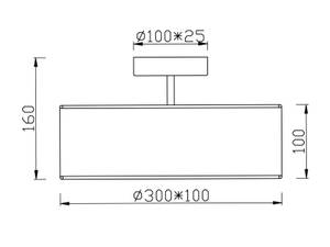 LED Deckenleuchte dimmbar Stoff Grau Grau - Metall - Textil - 30 x 16 x 30 cm