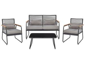 Lounge Set POMONTE 4-tlg Schwarz - Grau