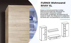 FURNIX Ensemble meubles Alvor  XL LED Imitation chêne de Sonoma