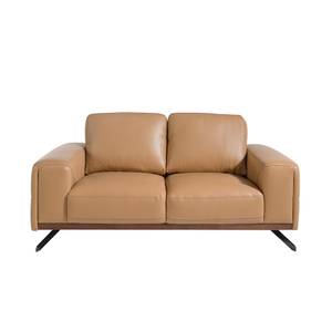 Canapé 2 places en cuir couleur Arena Beige - Cuir véritable - Textile - 172 x 85 x 99 cm