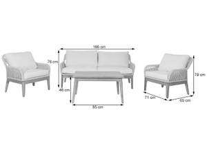 Gartengarnitur H56b (4-teilig) Cremeweiß