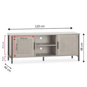 Tv Möbel Cruz Braun - Holzwerkstoff - 120 x 48 x 40 cm