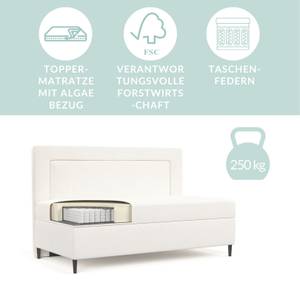 Boxspringbett Alba Beige - Grau - H3 - Tiefe: 108 cm