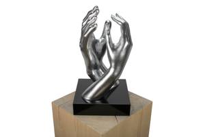 Sculpture moderne Quoi qu'il arrive Argenté - Pierre artificielle - Matière plastique - 21 x 41 x 21 cm