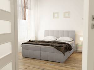 Boxspringbett Doppelbett Bett Kaspian Grau - Tiefe: 160 cm