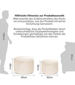 Pouf Der Flauschige Beige - 50 x 30 x 50 cm