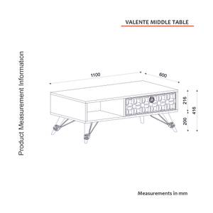 Couchtisch Valente Walnuss Dunkelgrün Braun - Holzwerkstoff - 110 x 42 x 60 cm