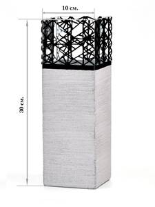 Handbemalte Glasvase Grau - Glas - 10 x 30 x 10 cm