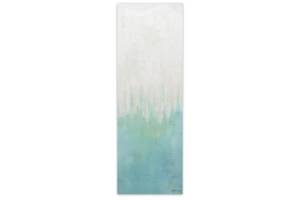 Acrylbild handgemalt Einsamer Strand Beige - Blau - Massivholz - Textil - 50 x 150 x 4 cm