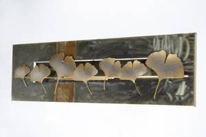 Wanddeko Metall Herbstboten Gold - Metall - 108 x 33 x 5 cm