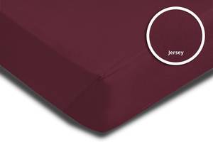 Spannbettlaken Jersey bordeaux 90x200 cm Rot - Textil - 90 x 25 x 200 cm