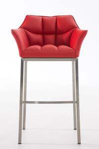 Barhocker Damaso Rot - Silber