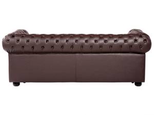 Canapé 3 places CHESTERFIELD Marron - Marron foncé - 195 x 70 x 75 cm