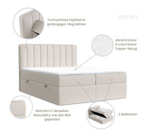 Boxspringbett Skyfall Beige - Breite: 180 cm