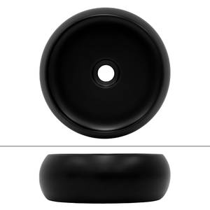 Lavabo Ø35x30cm noir en céramique Noir - Céramique - Métal