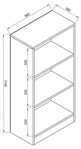 Étagère sur pied Dilos Blanc - Bois manufacturé - 56 x 114 x 30 cm