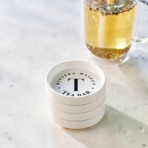 Teebeutelhalter RM Tea Bar 4Stk Schwarz - Weiß - Porzellan - Stein - 8 x 2 x 8 cm