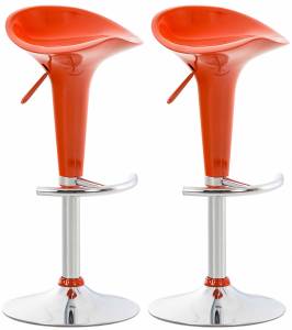 Tabouret de bar Saddle Lot de 2 Orange