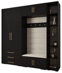 Garderobe Inova 3 Z10 Schwarz - Gold - Weiß - Gold