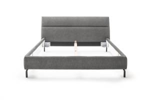 Lit rembourré REMO Tissu Gris - Largeur : 203 cm