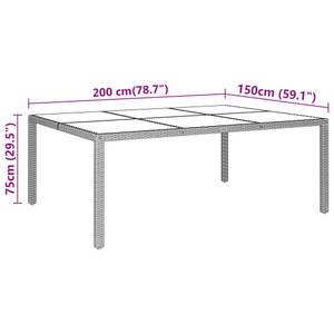 Table de jardin Beige - Métal - Polyrotin - 200 x 75 x 200 cm