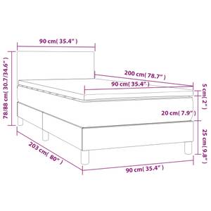 Lit à sommier tapissier 3017268-1 Vert foncé - 90 x 203 cm