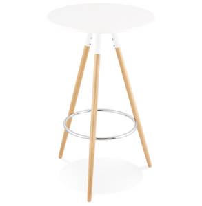 Table Bar BARY Blanc - Bois massif - 65 x 101 x 60 cm