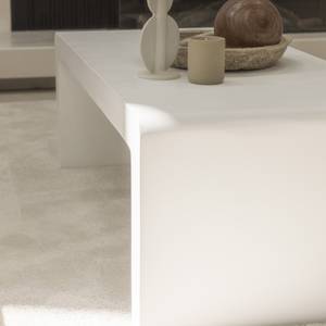 Table basse Tocoa Blanc - Pierre - 120 x 40 x 55 cm