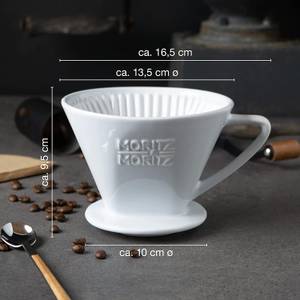 Porzellan Kaffeefilter für 2-4 Tassen Weiß - Ton - Porzellan - 10 x 10 x 17 cm
