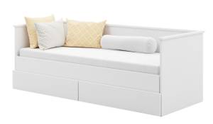 Tagesbett mit Ausziehfunktion Hilla Weiß - Holzwerkstoff - 160 x 75 x 200 cm