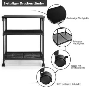 Druckerständer HW65660 Schwarz - Holzwerkstoff - 51 x 69 x 60 cm